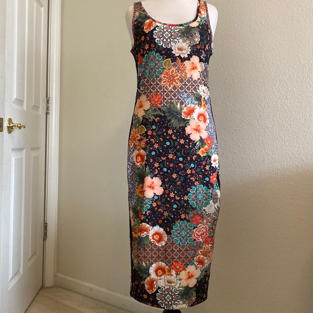 Adidas x Farm Rio Collab Jardim tank top midi dress floral size large